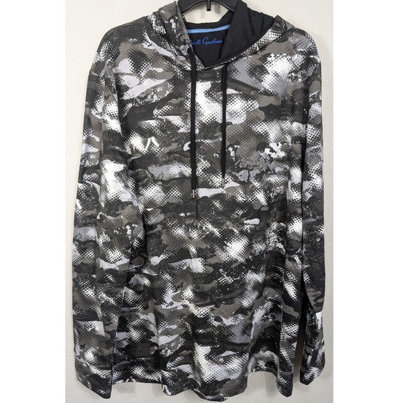 Robert Graham Hoodie Mens 4XLT Gray Black‎ Camo Long Sleeve Drawstring NWT